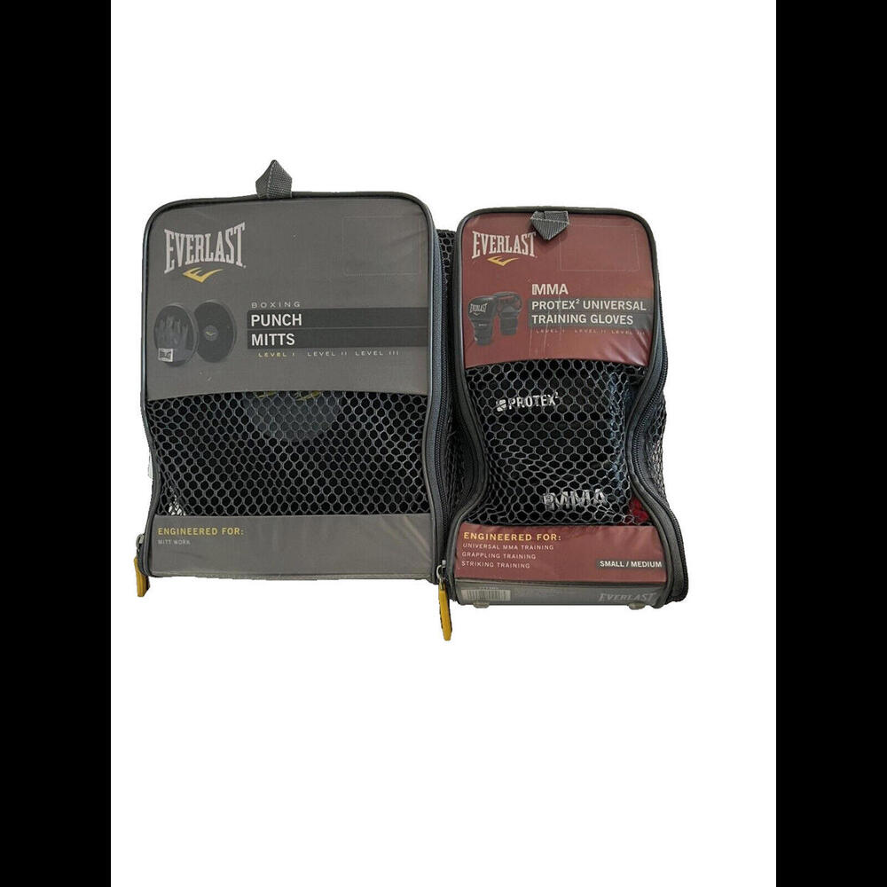 EVERLAST MMA Protex2 Universal TRAINING GLOVES, Small / Medium RED And Black